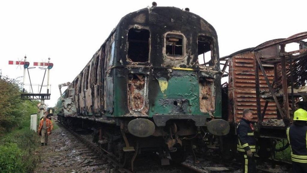 Swindon and Cricklade Railway vintage train destroyed by fire BBC News