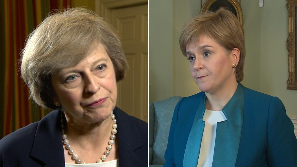 Theresa May and Nicola Sturgeon differ on indyref2