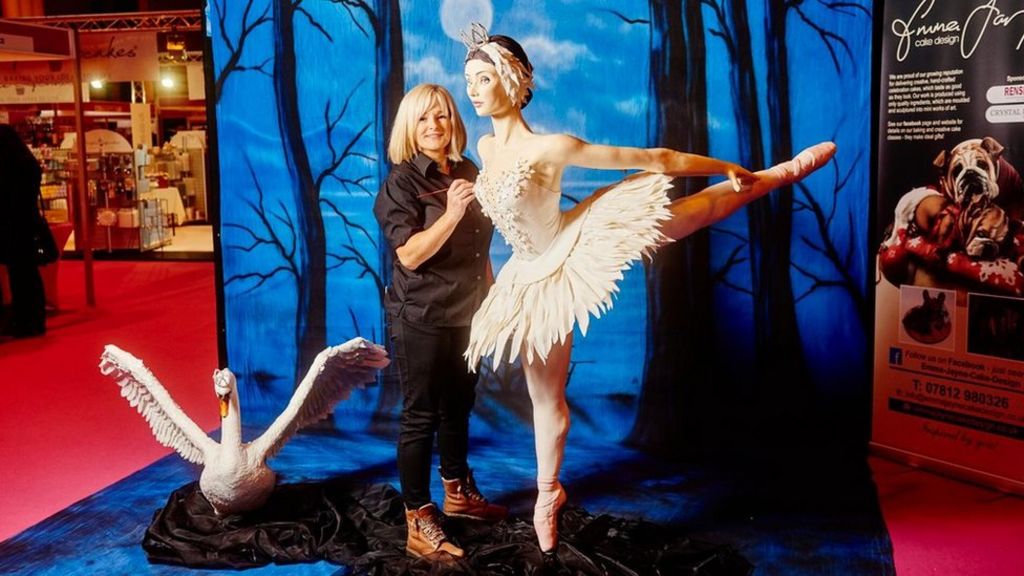 Life-sized ballerina at Birmingham Cake International exhibition