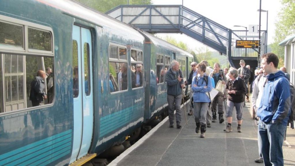 Swansea-Shrewsbury Heart of Wales Line walking route plan