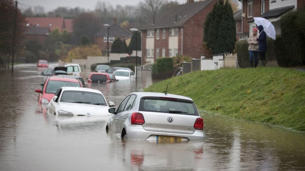 UK flooding: Roads closed and trains diverted