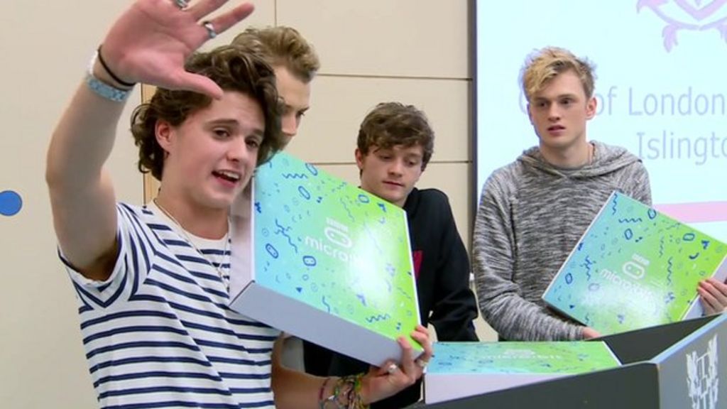 VIDEO: The Vamps hand out Micro Bit computers