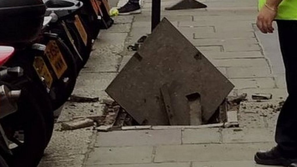 Pavement 'explodes' in Blackfriars injuring woman