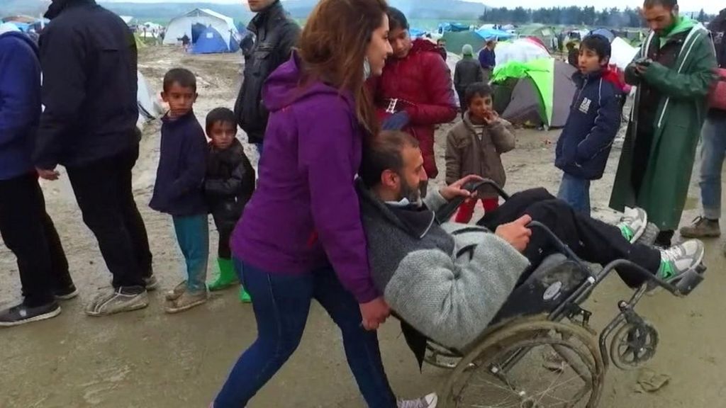 VIDEO: The man fleeing Syria in a wheelchair
