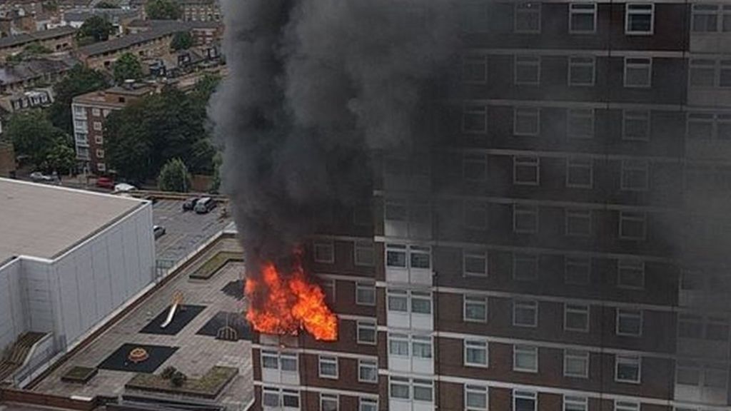 Fifty people leave flats after Shepherd's Bush tower block fire