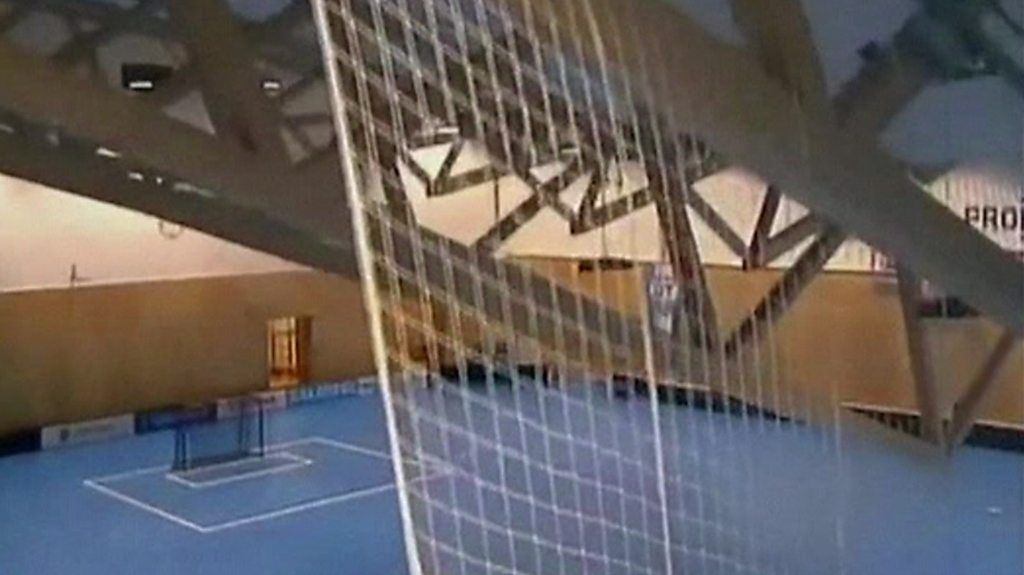 Sports hall roof collapses during match in Czech Republic