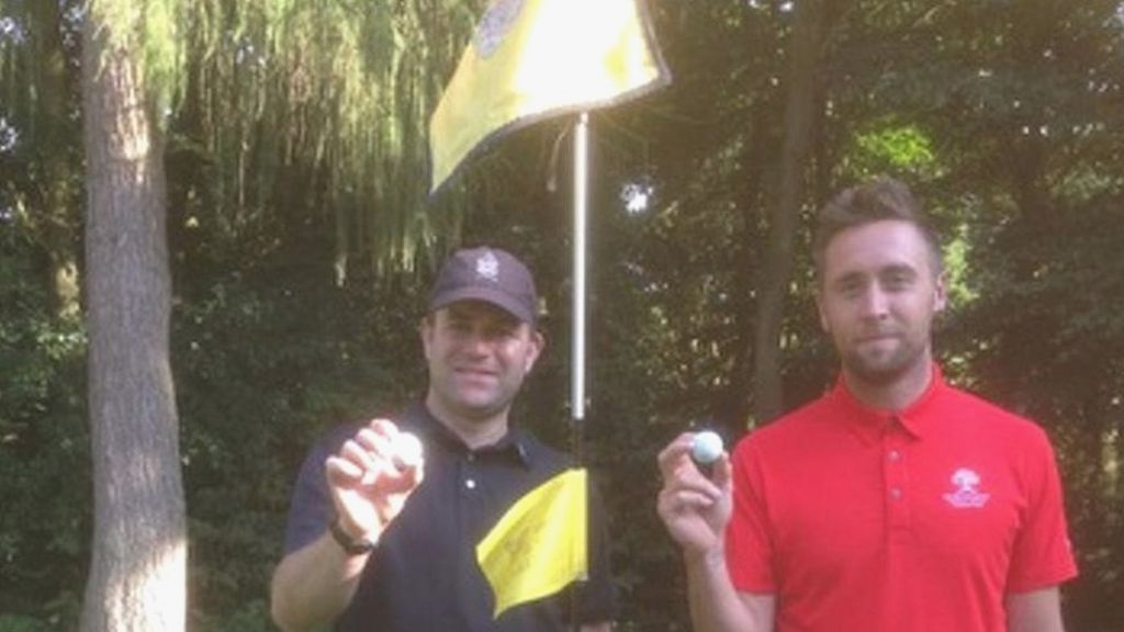 Golfers score double hole-in-one