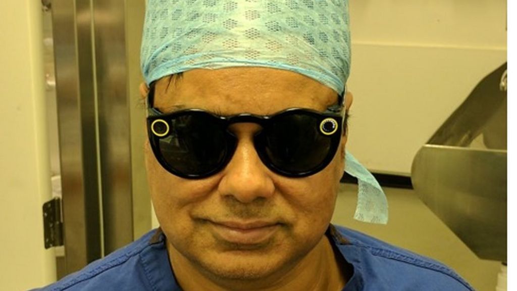 Snapchat spectacles worn by UK surgeon while operating