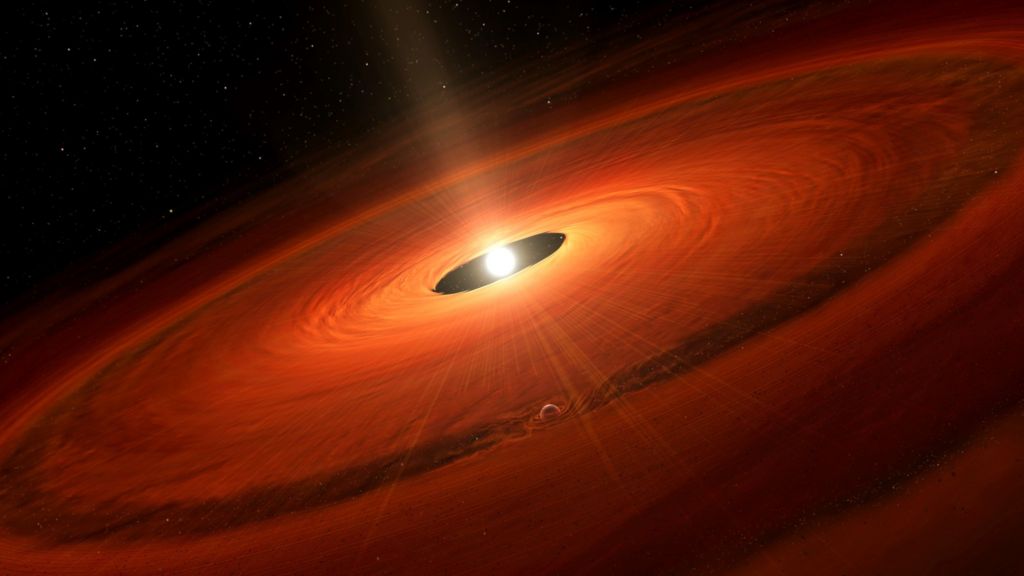 Star's dust cloud gives birth to giant planet