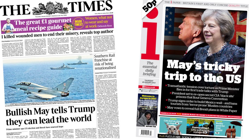 Newspaper headlines: UK and US 'can lead together again' - BBC News