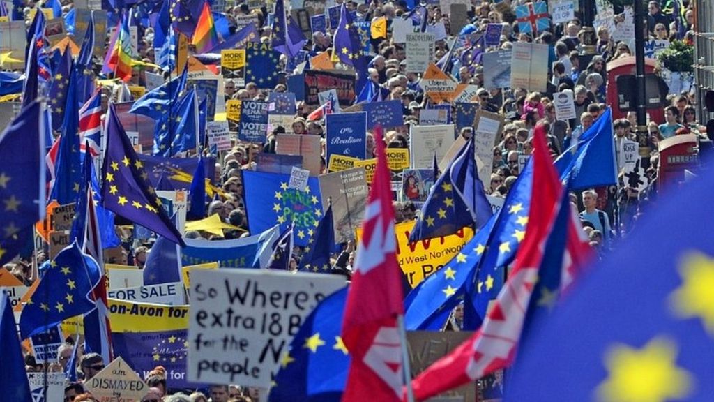 Thousands take to streets in anti-Brexit London march
