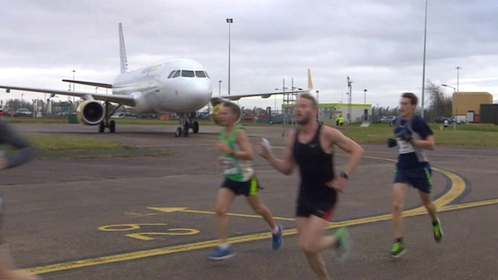 Charity run enjoys airport runway shutdown
