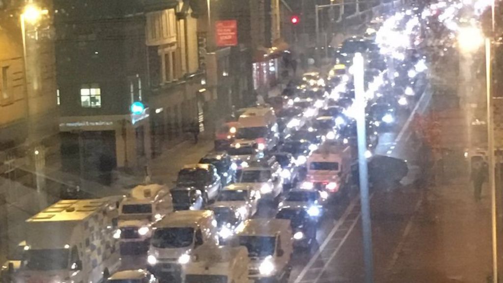 Belfast tailbacks ahead of football game and concert - BBC News