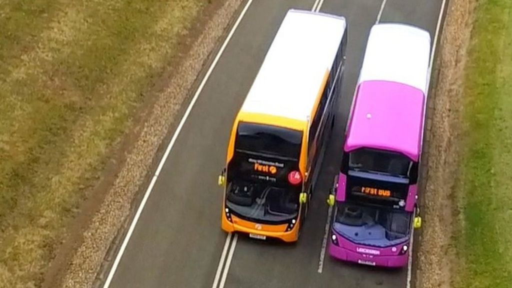 Buses battle it out on test track