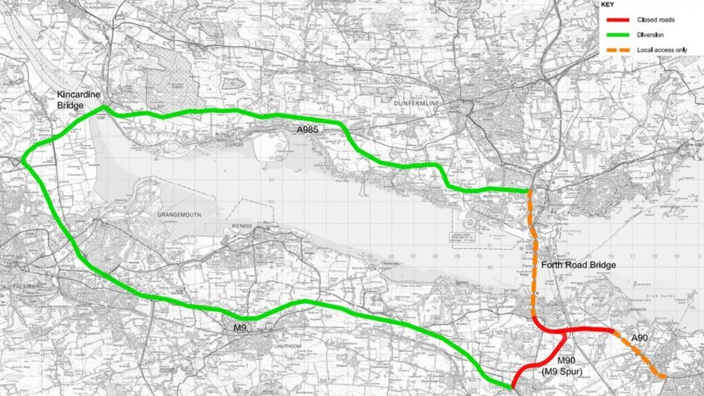 Road to Forth Bridge to be closed