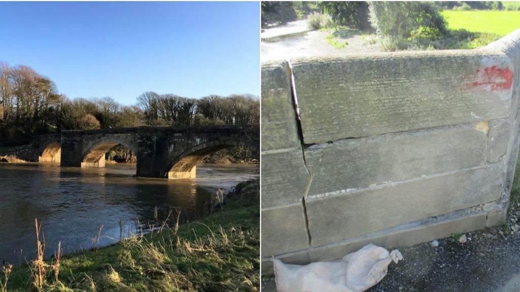 Unstable Loyn Bridge closed after being hit by vehicles