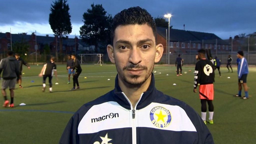 Playing football as bombs and bullets fly in Syria