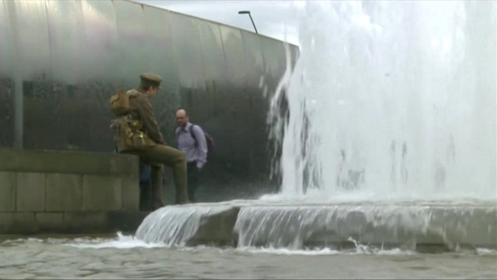 Somme marked by uniformed men across UK with #wearehere