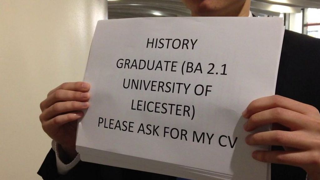 'Give me a job' plea to commuters lands graduate an interview