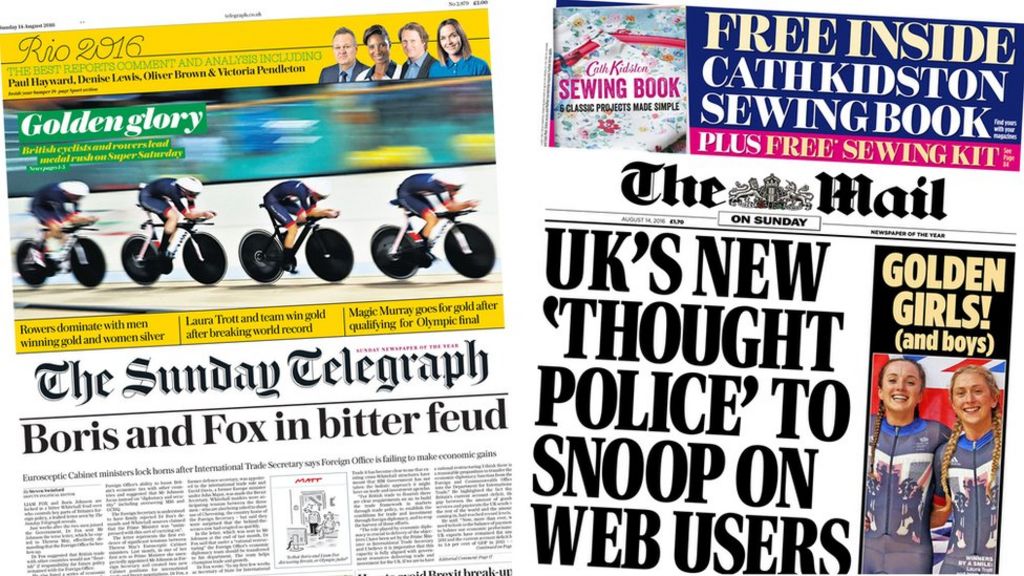 Newspaper headlines: Labour's 'Hunger Games' and Olympic glory