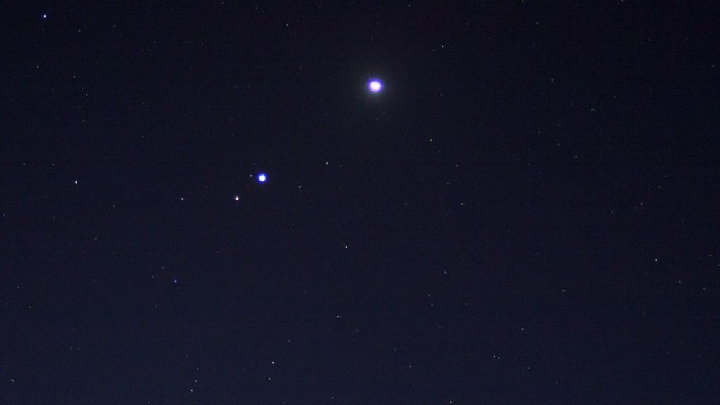Three planets align for rare display