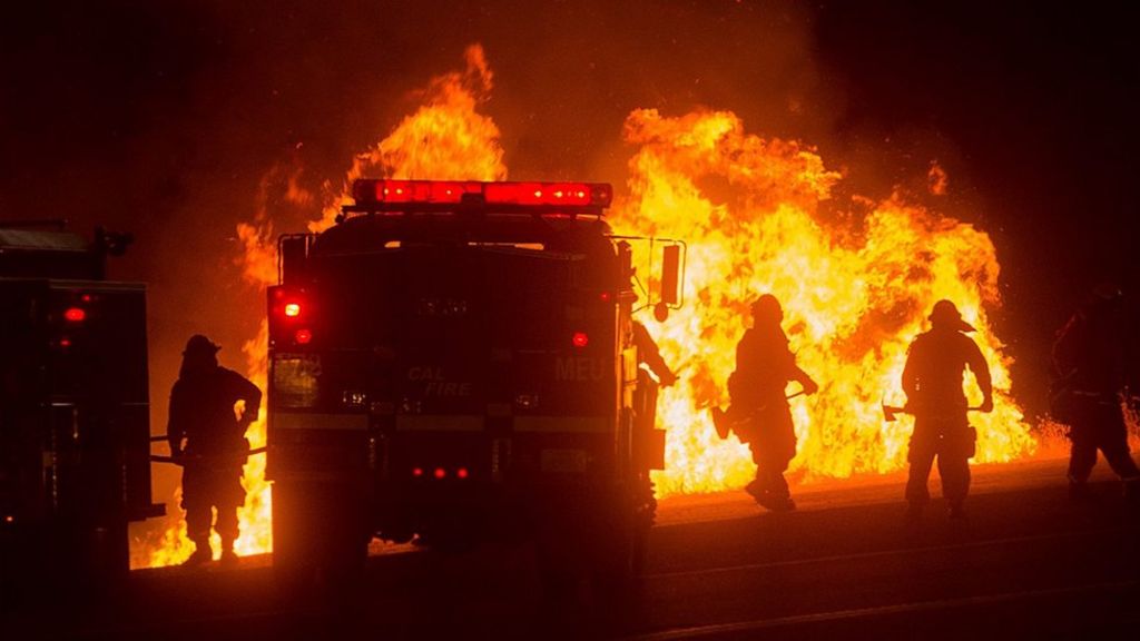 California wildfire doubles in size