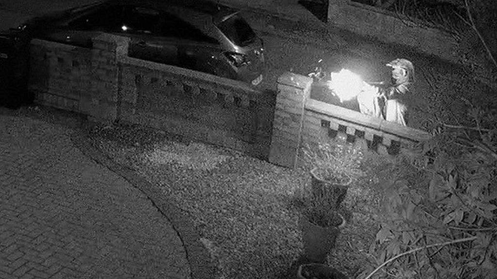 CCTV images of man firing sawn-off shotgun at Bolton house