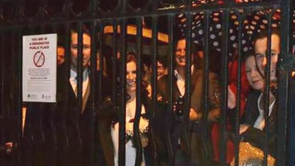 Couple locked in castle on wedding day