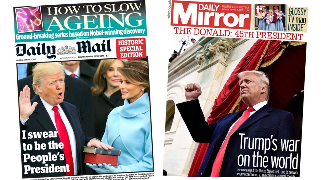 Newspaper headlines President Trump's 'message to the world' BBC News