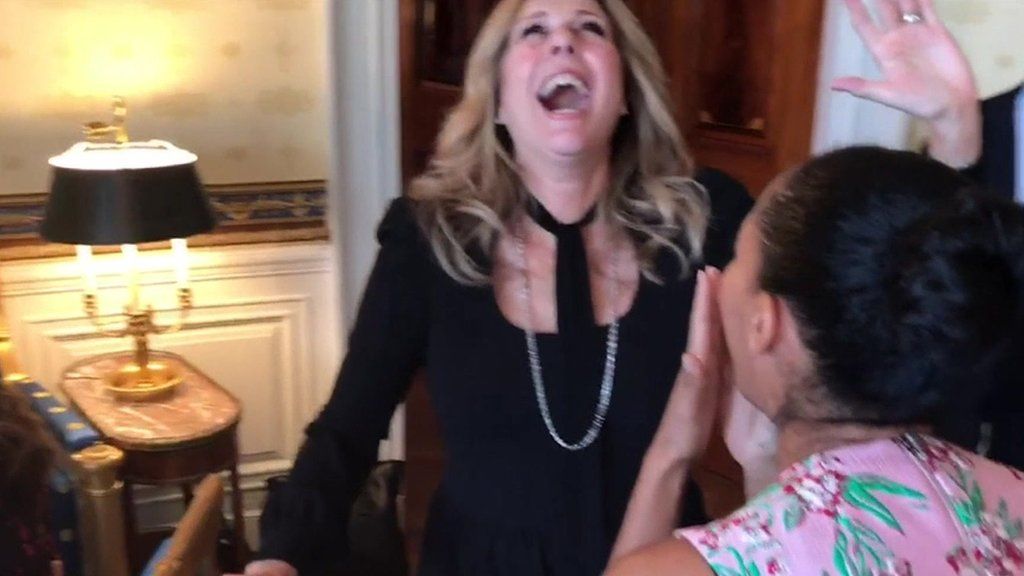 Stars pull off mannequin challenge at White House