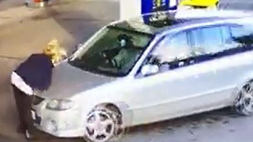 Barnsley petrol station hit-and-run caught on CCTV