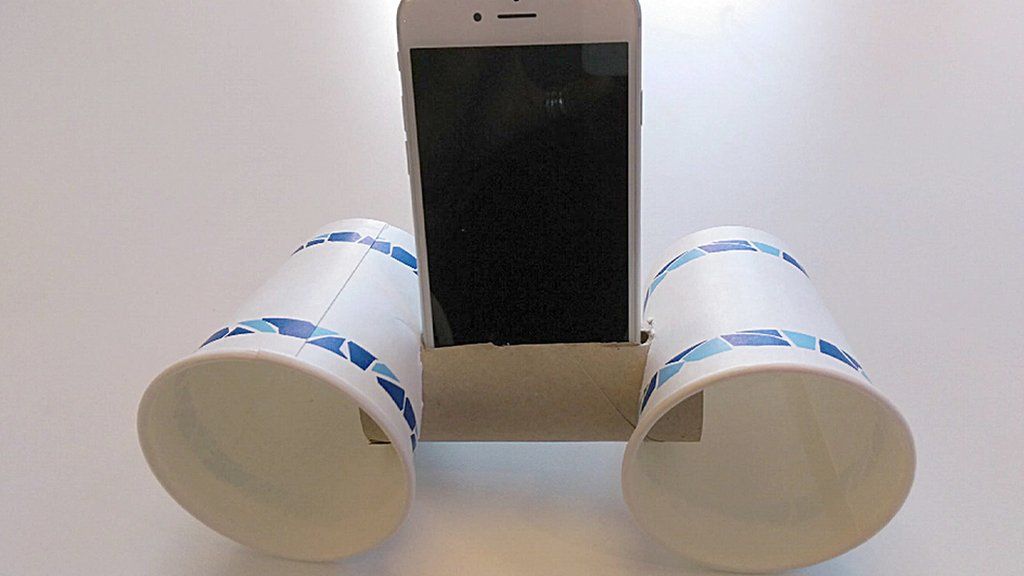 Making phone speakers from cups BBC News