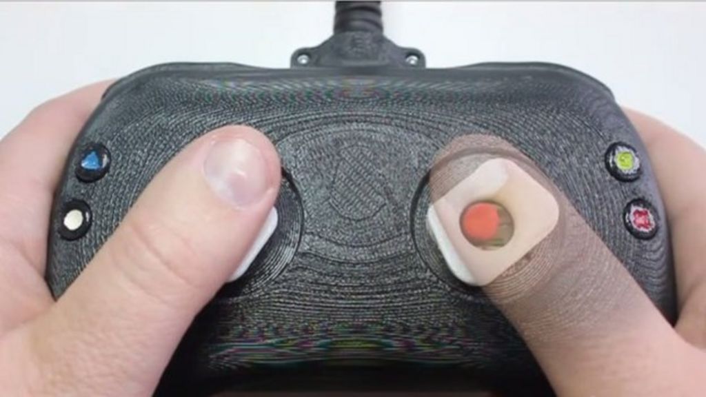 Thumbstretching controller pitched to console makers BBC News