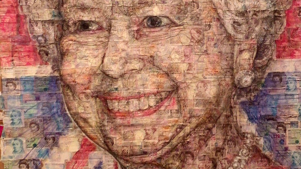 Diamond Jubilee Norwich Artist Creates Queen In Banknotes Bbc News 