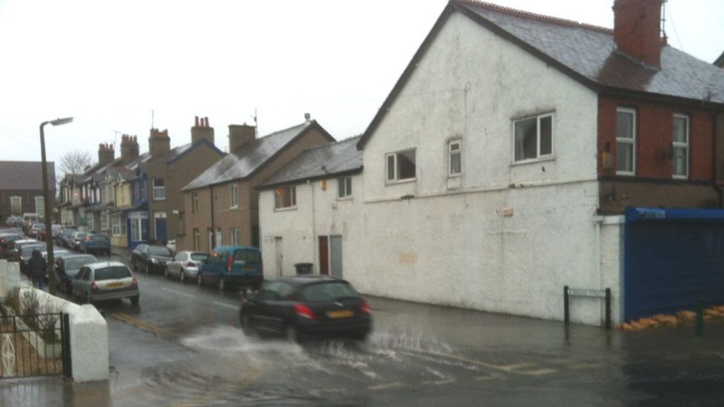 Sewage in Llandudno Junction streets after flooding BBC News