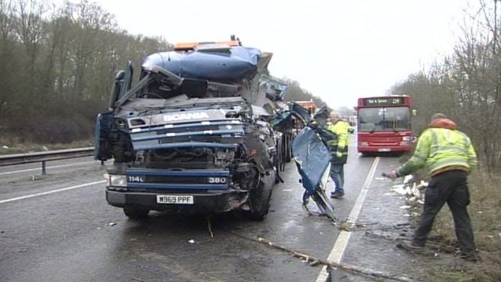 A12 Colchester Bus and lorry crash shuts carriageway BBC News