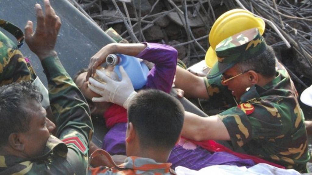 Dhaka Building Collapse Woman Pulled Alive From Rubble BBC News