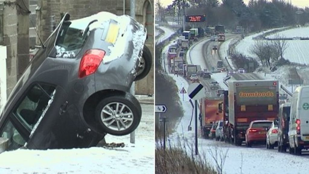 Video shows a snowcovered Dundee BBC News