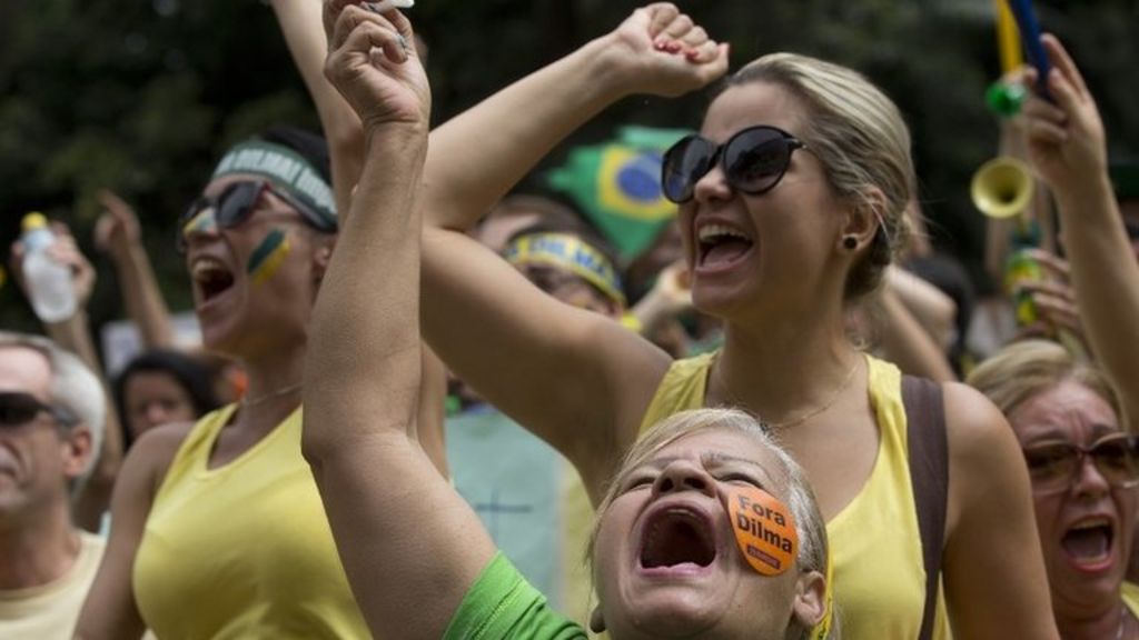 Big Protests In Brazil Demand President Rousseff S Impeachment Bbc News