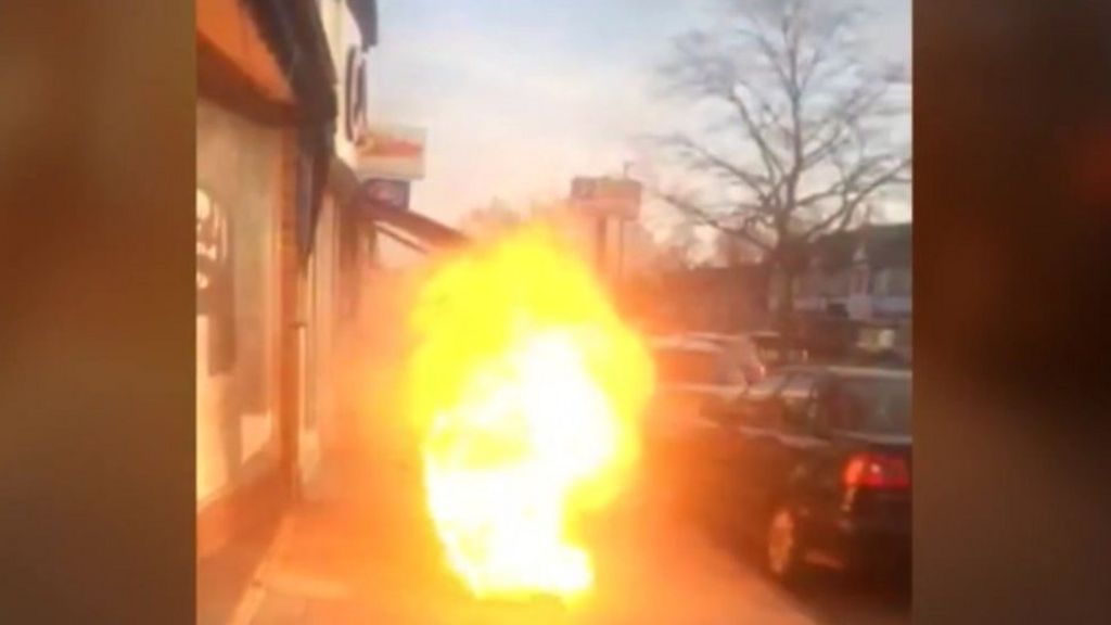 VIDEO: Flames shoot out of exploding manhole