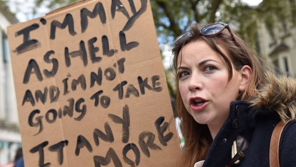 Charlotte Church Joins Cardiff Protest Rally Bbc News