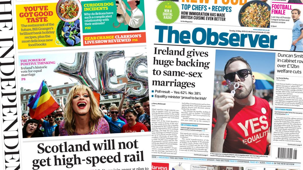 Newspaper headlines: Ireland's 'historic vote' - BBC News