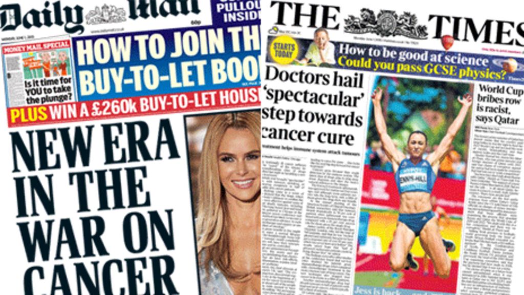 Newspaper headlines 'New era' for cancer drugs and child pickpockets