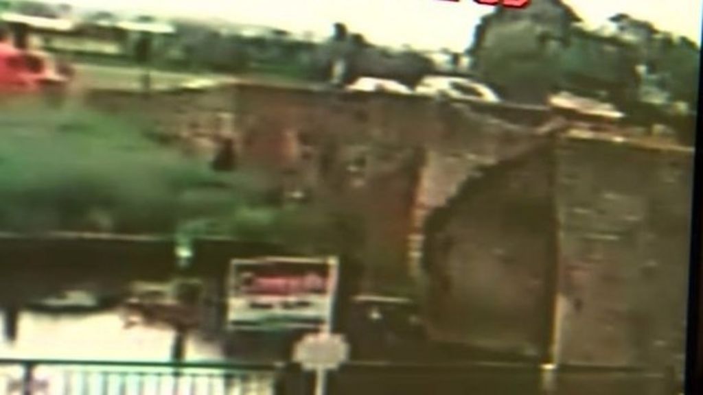 VIDEO: Tractor ploughs into medieval bridge
