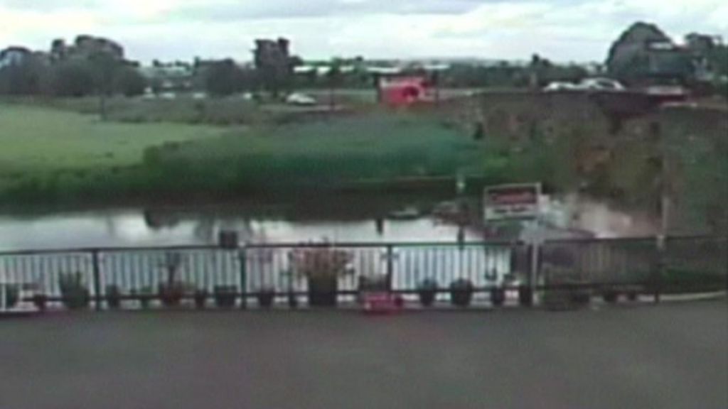 VIDEO: CCTV captures medieval bridge smash