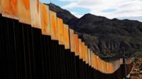 A section of the wall on the US-Mexican border