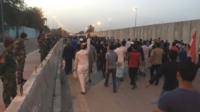 Protesters leave Baghdad's Green Zone, 1 May