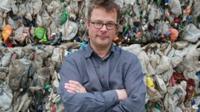 Hugh Fearnley-Whittingstall at a materials recycling facility in Greater Manchester.