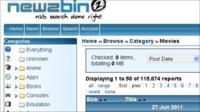 Screengrab of Newzbin 2, BBC
