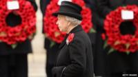 Queen at Remembrance Day service